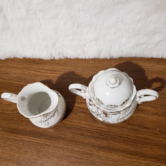 Norcrest Chatillon 50th Anniversary Sugar Creamer Chatillon Porcelain Gift - Picture 4 of 13
